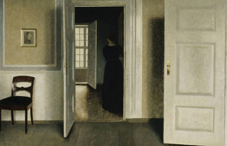 Vilhelm Hammershøi, Interieur aus dem Haus des Künstlers, 1900, Detail, Öl auf Leinwand, 65,5 × 54,5 cm (Finnish National Gallery Collection / Ateneum Art Museum, R. F. von Willebrand Bequest © Finnish National Gallery / Hannu Aaltonen)