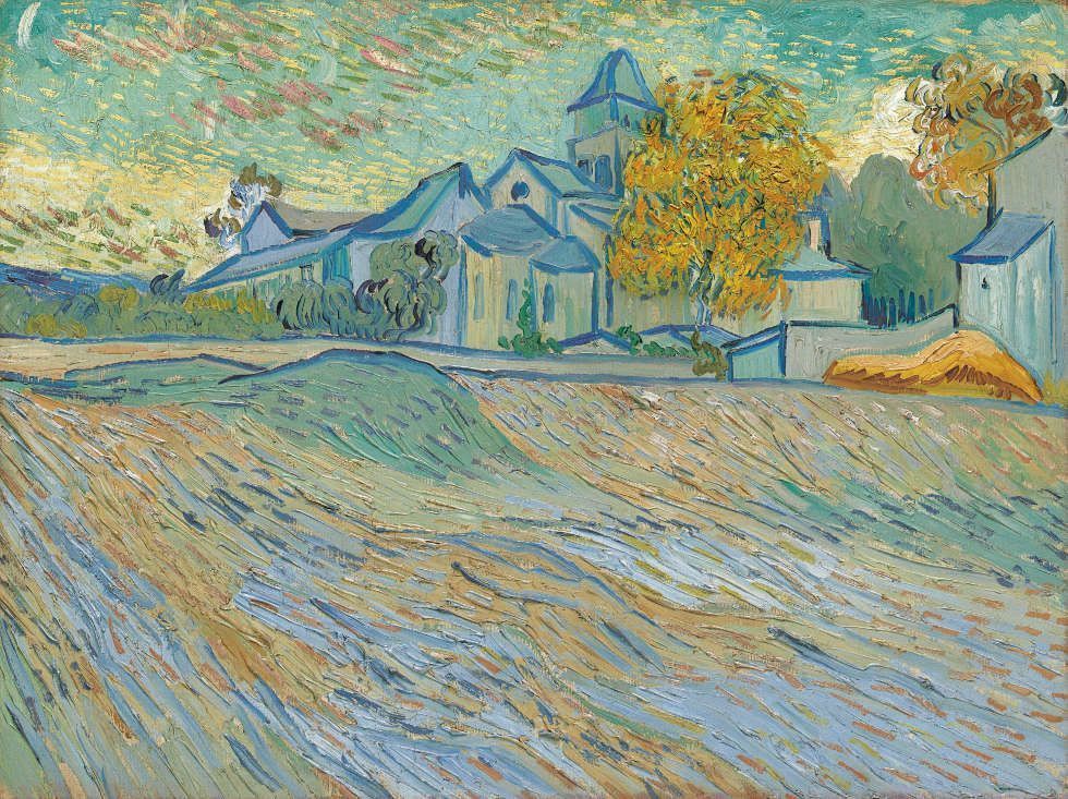 Vincent Van Gogh, Vue de l’asile et de la Chapelle Saint-Paul de Mausole (Saint-Rémy), 1889, Öl/ Lw, 45.2 x 60.3 cm (Privatsammlung)