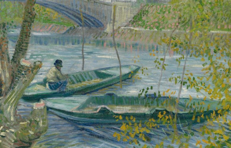 Vincent van Gogh, Angeln im Frühling, Pont de Clichy (Asnières), Detail, 1887 (Chicago)