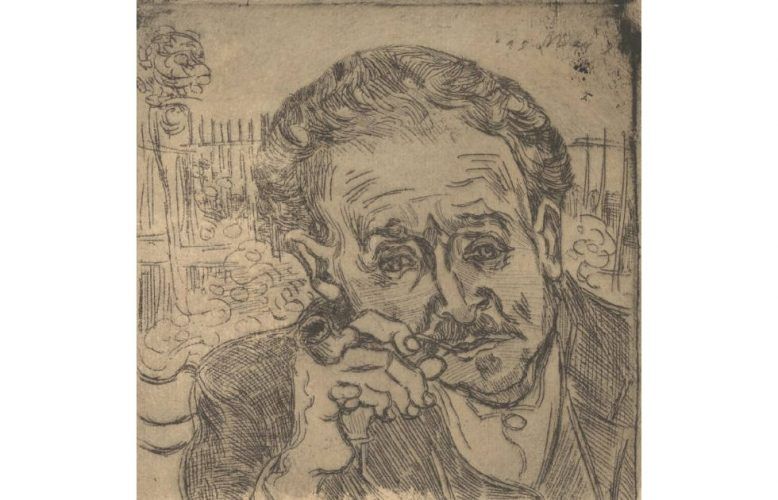 Vincent van Gogh, Dr. Gachet, Auvers-sur-Oise, Juni 1890, Radierung auf Papier, 14,5 cm x 14,8 cm (Van Gogh Museum, Amsterdam (Vincent van Gogh Foundation)