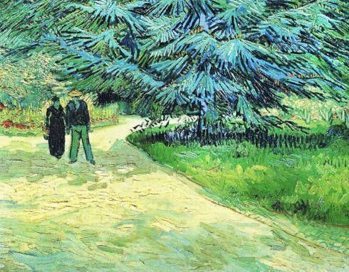 Vincent van Gogh, Öffentlicher Garten mit einem Paar (Der Dichtergarten), Oktober 1888 (Privatsammlung)