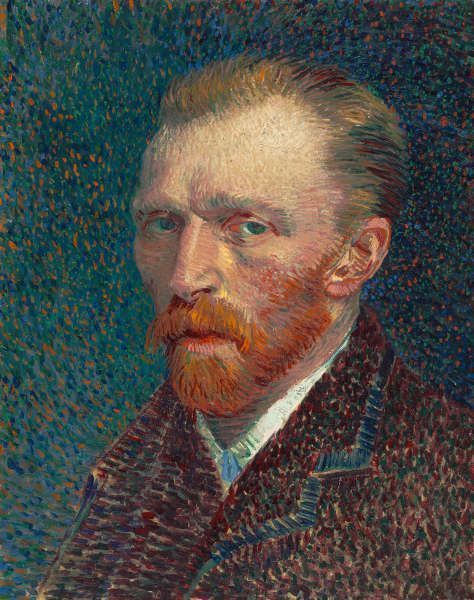 Vincent van Gogh, Selbstbildnis, 1887, Öl auf Malpappe, montiert auf parkettierter Holztafel, 44 x 32,5, cm (The Art Institute of Chicago, Joseph Winterbotham Collection)