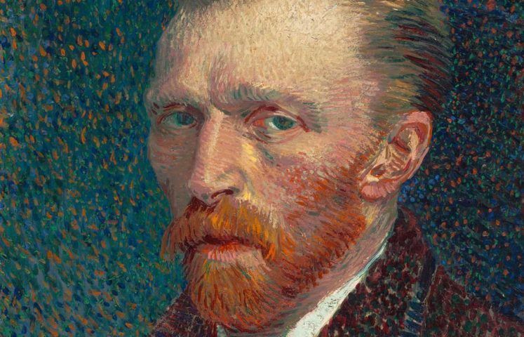 Vincent van Gogh, Selbstbildnis, Detail, 1887, Öl auf Malpappe, montiert auf parkettierter Holztafel, 44 x 32,5, cm (The Art Institute of Chicago, Joseph Winterbotham Collection)