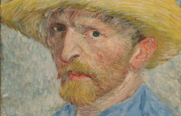 Vincent van Gogh, Selbstporträt, Detail, 1887,Öl auf Karton auf Holz (Detroit Institute of Arts)