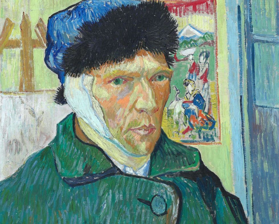 Vincent van Gogh, Selbstporträt mit verbundenem Ohr, Detail, 1889, Öl/Lw, 60.5 x 50 cm (The Courtauld Gallery (The Samuel Courtauld Trust, London)