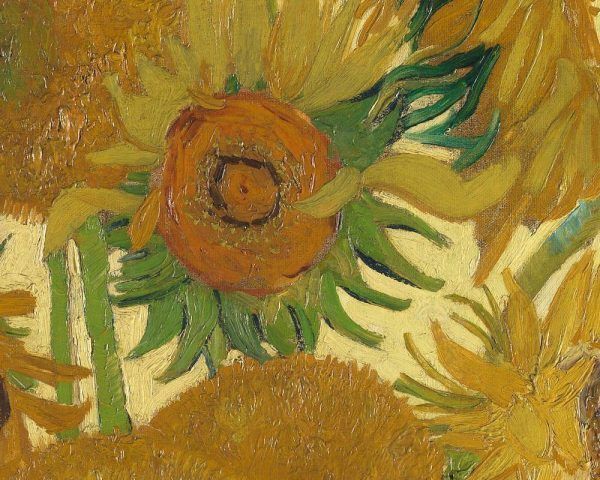 Vincent van Gogh, Sonnenblumen, Detail, Ende August 1888, Öl/Lw, 93 x 73 cm (National Gallery, London)