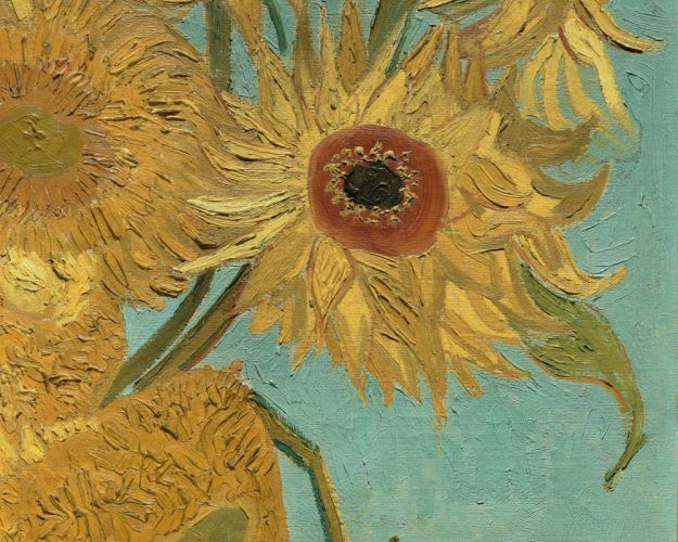 Vincent van Gogh, Sonnenblumen, Detail, 1888 oder 1889, Öl/Lw, 92.4 x 71.1 cm (Philadelphia Museum, The Mr. and Mrs. Carroll S. Tyson, Jr., Collection, 1963, Inv.-Nr. 1963-116-19)