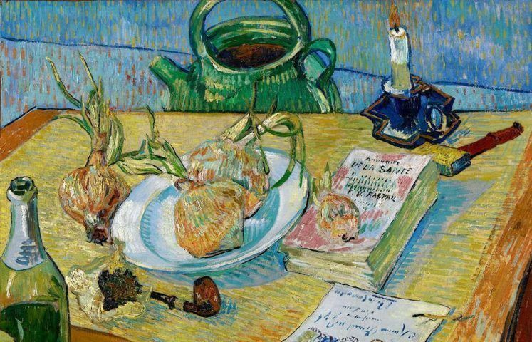 Vincent van Gogh, Stillleben mit Zwiebel, Detail, 1889, Öl/Lw (Kröller-Müller Museum, Otterlo)