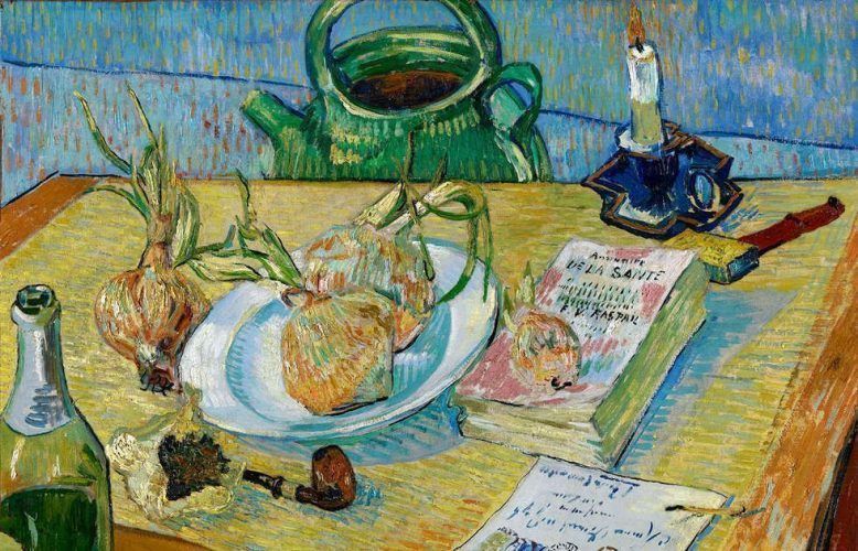 Vincent van Gogh, Stillleben mit Zwiebel, Detail, 1889, Öl/Lw (Kröller-Müller Museum, Otterlo)