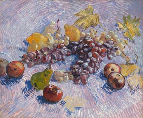 Vincent van Gogh, Trauben, Zitronen, Pfirsiche und Äpfel, 1887, Öl/Lw, 46.5 x 55.2 cm (Chicago, Art Institute of Chicago, Gift of Kate L. Brewster, 1949.215)