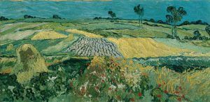 Vincent van Gogh, Weizenfelder bei Auvers-sur-Oise, 1890, Öl auf Leinwand, 50 x 101 cm (Österreichische Galerie Belvedere, Wien)