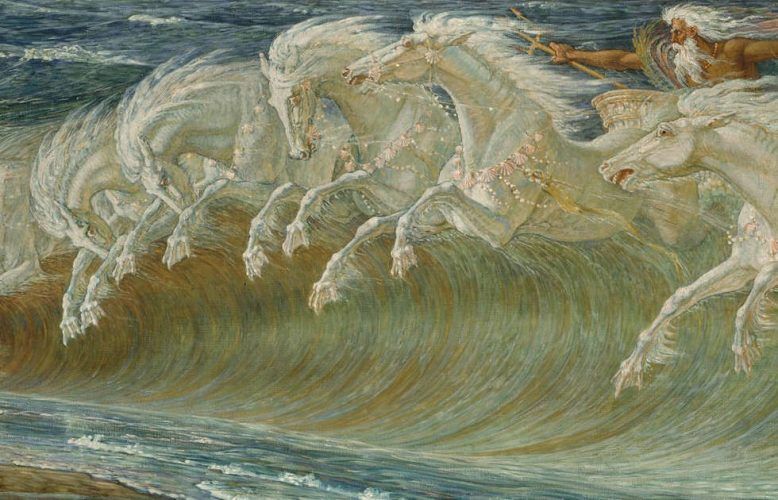 Walter Crane, Die Rosse des Neptun, Detail, 1892 (Neue Pinakothek, Bayerische Staatsgemäldesammlungen, München. Foto: bpk/ Bayerische Staatsgemäldesammlungen)