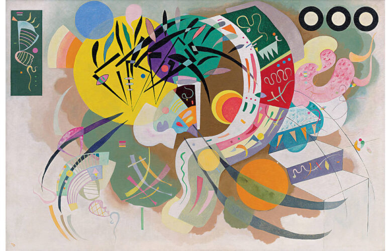 Wassily Kandinsky, Dominant Curve, April 1936, Öl auf Leinwand, 129.2 x 194.3 cm (Solomon R. Guggenheim Museum, New York, Solomon R. Guggenheim Founding Collection, Inv.-Nr. 45.989)