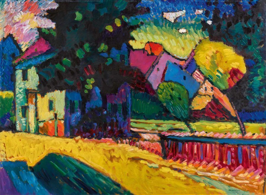 Wassily Kandinsky, Murnau – Landschaft mit grünem Haus, 1909 (Privatsammlung)