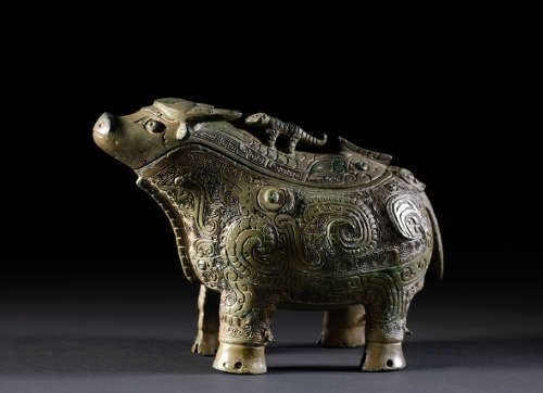 Weingefäß in Gestalt eines Ochsen, Bronze, Späte Shang-Zeit, 13.–11. Jh. v. u. Z., © Shanghai Museum