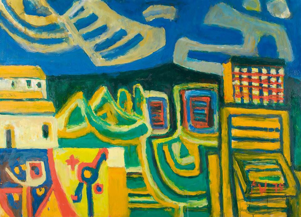 Alfred Wickenburg, Ausblick auf Montegrotto, 1975, Öl auf Leinwand, 100 x 140 cm (© Belvedere, Wien/Leihgabe aus Privatbesitz, New York/ © Henriette Gorton-Wickenburg 2016)