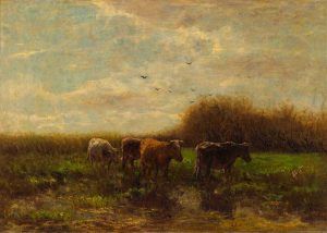 Willem Maris, Kühe am Abend, Öl auf Leinwand, 105,3 x 134 cm (Den Haag, Haags Gemeentemuseum)