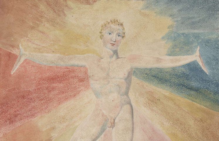 William Blake, Albion Rose, Detail, um 1793, Farbiger Kupferstich, 25 x 21,1 cm (Courtesy of the Huntington Art Collections)