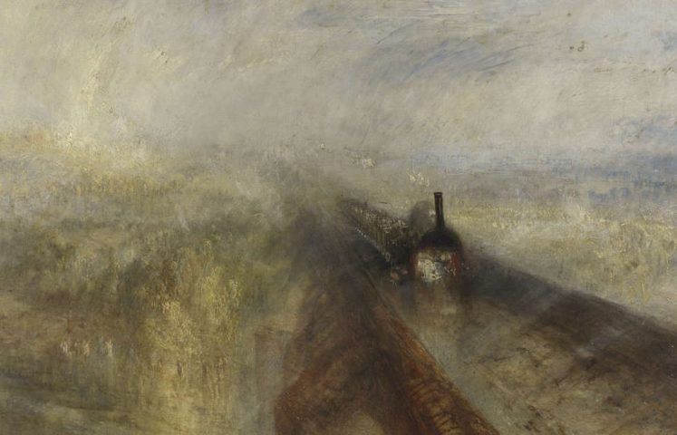 William Turner, Regen, Dampf und Geschwindigkeit – die Great Western Railway [Rain, Steam and Speed - the Great Western Railway], Detail, ausgestellt 1844 (The National Gallery, London © The National Gallery, London)