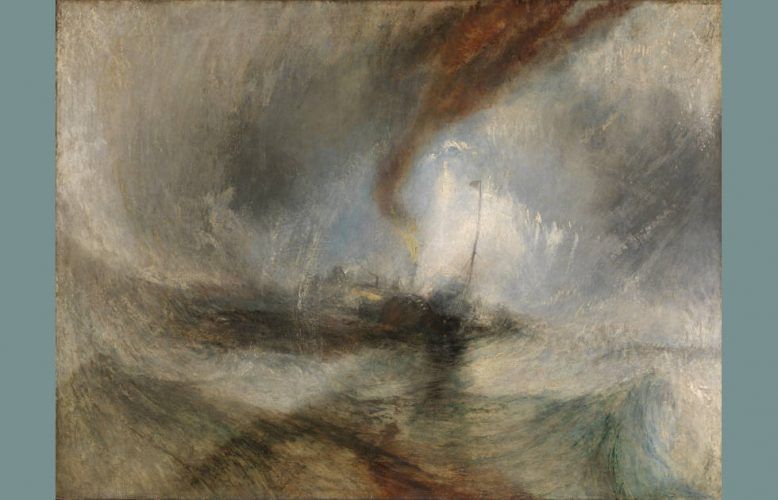 Joseph Mallord William Turner, Snow Storm – Steam-Boat off a Harbour’s Mouth, ausgestellt 1842 (Tate: Accepted by the nation as part of the Turner Bequest 1856)