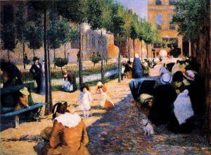 Federico Zandomeneghi, La place d‘Anvers, 1880, Öl auf Leinwand, 100 x 135 cm (Galleria d'Arte Moderna Ricci Oddi, Piacenza)