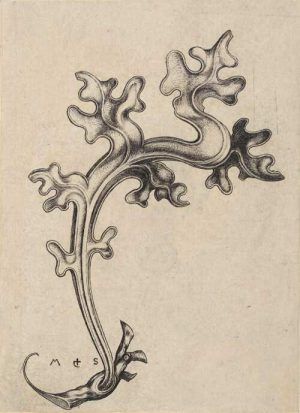 Martin Schongauer, Krabbe aus einem Eichblatt, Kupferstich, Kupferstichkabinett – Staatliche Museen zu Berlin, © bpk / Kupferstichkabinett, SMB / Dietmar Katz