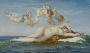 Alexandre Cabanel, La Naissance de Vénus [Die Geburt der Venus], 1863, Öl auf Leinwand, 130 x 225 cm (Paris, Musée d‘Orsay, RF 273 © Musée d‘Orsay, Dist. RMN-Grand Palais / Patrice Schmidt)
