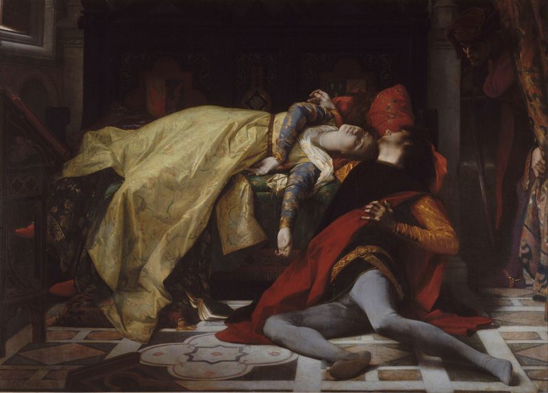 Alexandre Cabanel, Tod der Francesca von Rimini und des Paolo Malatesta, 1870, Öl auf Leinwand (Musée d’Orsay, Paris).