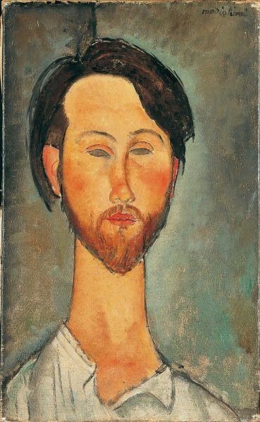Amedeo Modigliani, Porträt von Zborowski, 1916, Öl auf Leinwand, 46 x 27 cm, Signiert oben rechts (Pinacothèque de Paris)