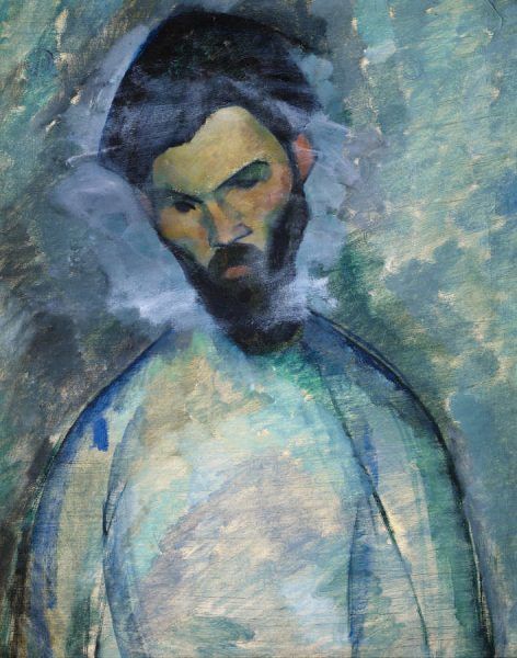 Amedeo Modigliani, Constantin Brancusi, 1909, Öl auf Leinwand, 73 x 60 cm (Abelló Collection, Madrid, auf der Rückseite befindet sich „Der Cellist“)