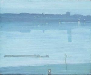 James Abbott McNeill Whistler, Nocturne, Blau und Silber – Chelsea, 1871, Öl auf Leinwand, 50,2 x 60,8 cm (Tate, London, Legat von Muss Rachel und Jean Alexander, 1972).