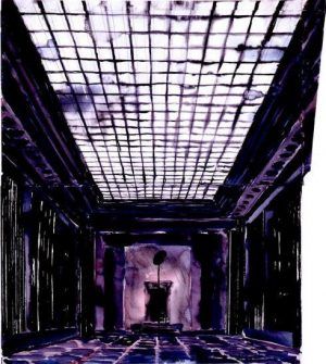 Anselm Kiefer, Innenraum, 1982, Aquarell, Kreide und Collage, 77,5 x 68,5 cm (Hall Collection) Foto: © Jochen Littkemann, Berlin.