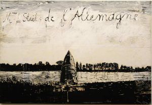 Anselm Kiefer, Madame de Staël: de l’Allemagne, 1982–2013, Holzschnitt, Acryl und Schellack auf Papier, Collage auf Leinwand, 190 x 280 cm (Privatsammlung), Foto: Alexandra Matzner.