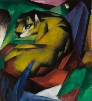 Franz Marc, Der Tiger, 1912, Öl auf Leinwand, 111 x 111,5 cm, © Foto Lenbachhaus, München.