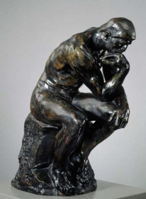 Auguste Rodin, Der Denker, um 1880, Bronze, 34,5 x 63 cm (Kunstmuseum Ateneum, Staatliches Kunstmuseum Finnland, Helsinki © Staatliches Kunstmuseum Finnland, Zentrales Kunstarchiv, Hannu Aaltonen)