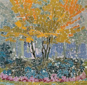 Augusto Giacometti, Landschaft (Baum), 1911, Öl auf Leinwand, 70 x 69 cm, Privatbesitz © Erbengemeinschaft Nachlass Augusto Giacometti.