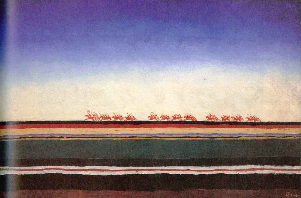 Kazimir Malewitsch, Rote Kavallerie, um 1932, Öl auf Leinwand, St. Petersburg, Staatliches Russisches Museum.