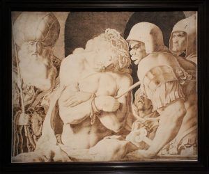 Jacob de Gheyn II, Ecce homo, 1616, Silberstift, Feder auf Pergament, Installationsansicht in der Albertina, Foto: Alexandra Matzner.