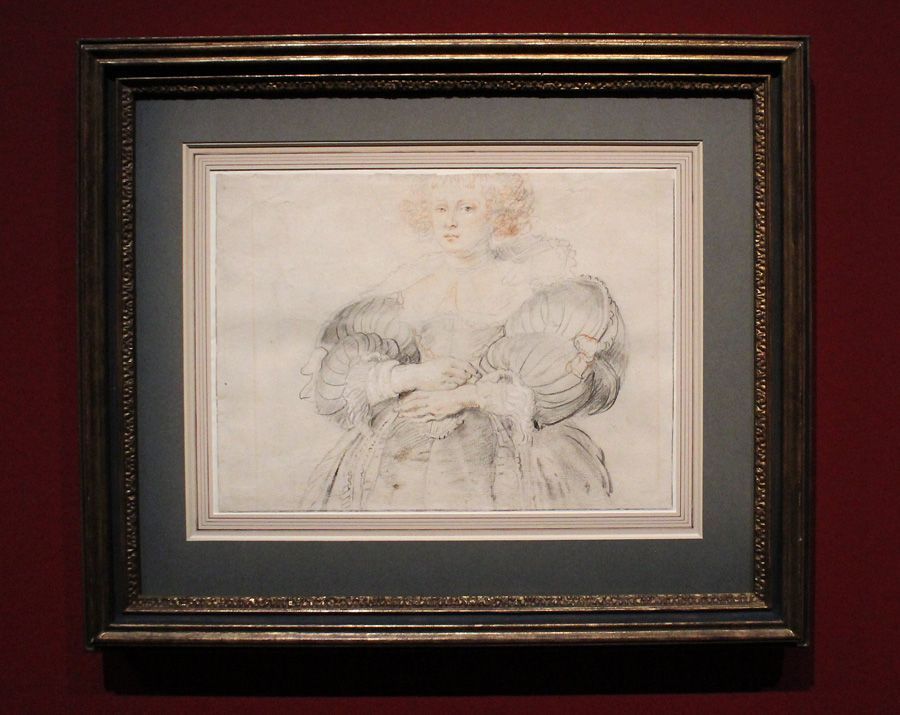 Peter Paul Rubens, Hélène Fourment, um 1631, Kreide, Installationsansicht in der Albertina, Foto: Alexandra Matzner.