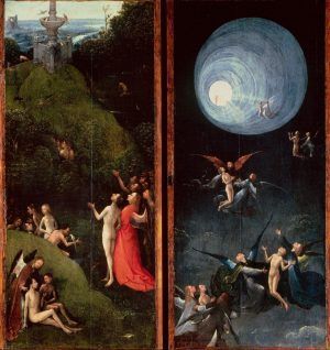 Hieronymus Bosch, Visionen des Jenseits: Der Aufstieg der Gesegneten, 1505–1515, 88.8 x 39.9 cm (Venice, Gallerie dell’Accademia)