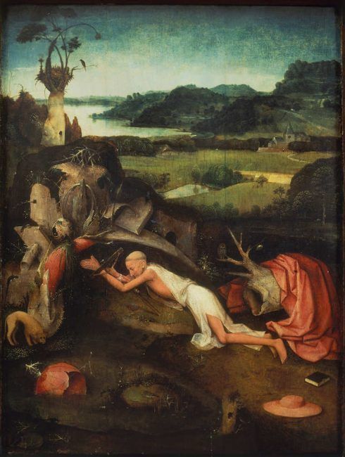 Hieronymus Bosch, Hl. Hieronymus im Gebet, um 1490–1500, Öl auf Holz, 80 x 60.7 cm (Museum voor Schone Kunsten, Gent/Belgien)