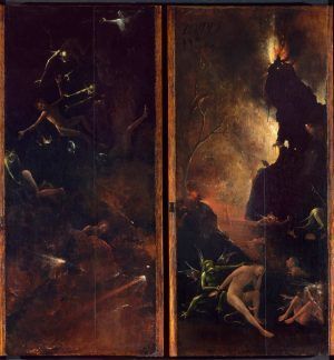 Hieronymus Bosch, Visionen des Jenseits: Hölle, 1505–15, 88.8 x 39.6 cm (Gallerie dell’Accademia, Venedig)