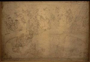 Sandro Botticelli, Illustrationen zu Dante Alighieris, Divina Commedia, um 1480 - um 1500, Inferno XVII (Wucherer, Geryon) (Kupferstichkabinett, Berlin)