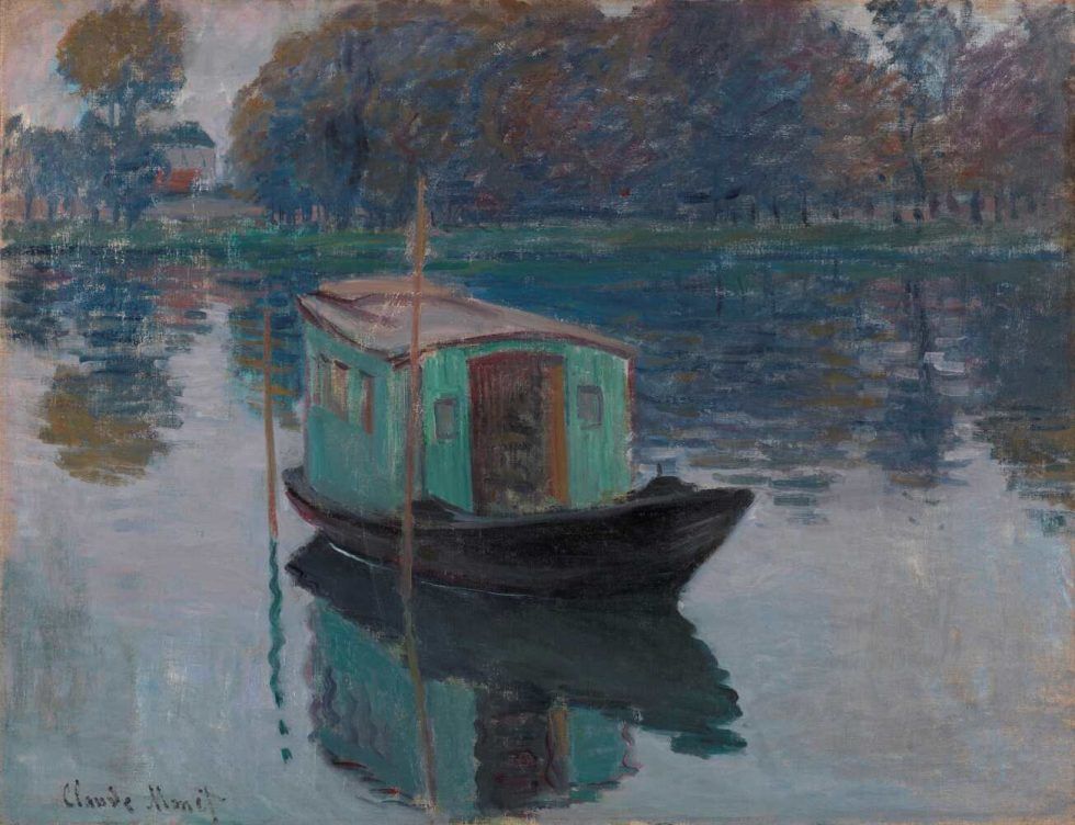 Claude Monet, Das Atelier-Boot, 1874, Öl auf Leinwand, 50 x 64 cm (Otterlo, Kröller-Müller Museum)