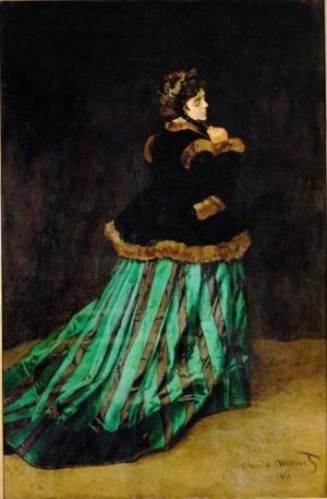 Claude Monet, Camille oder Das grüne Kleid, 1866, Öl auf Leinwand, 231 x 151 cm (Kunsthalle Bremen, Der Kunstverein in Bremen)