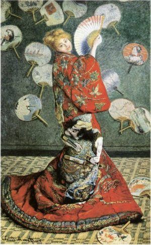Claude Monet, Camille Monet im japanischen Kostüm, 1876, Öl auf Leinwand, 231 x 142 cm (Museum of Fine Arts Boston, 1951 Purchase Fund)