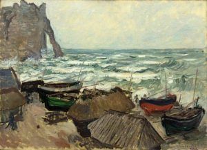 Claude Monet, Fischerboote am Strand von Étretat, 1883/84 (Wallraf-Richartz-Museum, Köln)