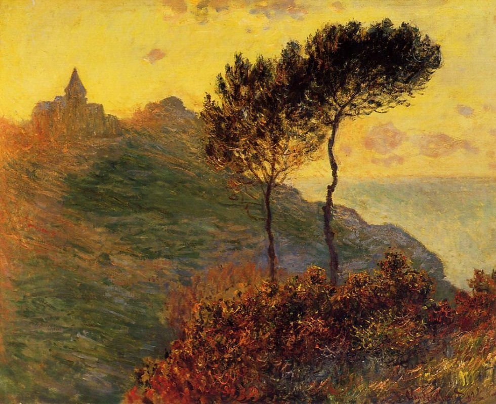Claude Monet, Kirche von Varengaville, gegen Sonnenuntergang, 1882 (Barber Institute of Fine Arts, University of Birmingham)