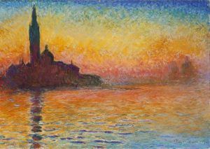 Claude Monet, San Giorgio Maggiore im Sonnenaufgang, 1908 (Amgueddfa Cymru, Cardiff, Wales)