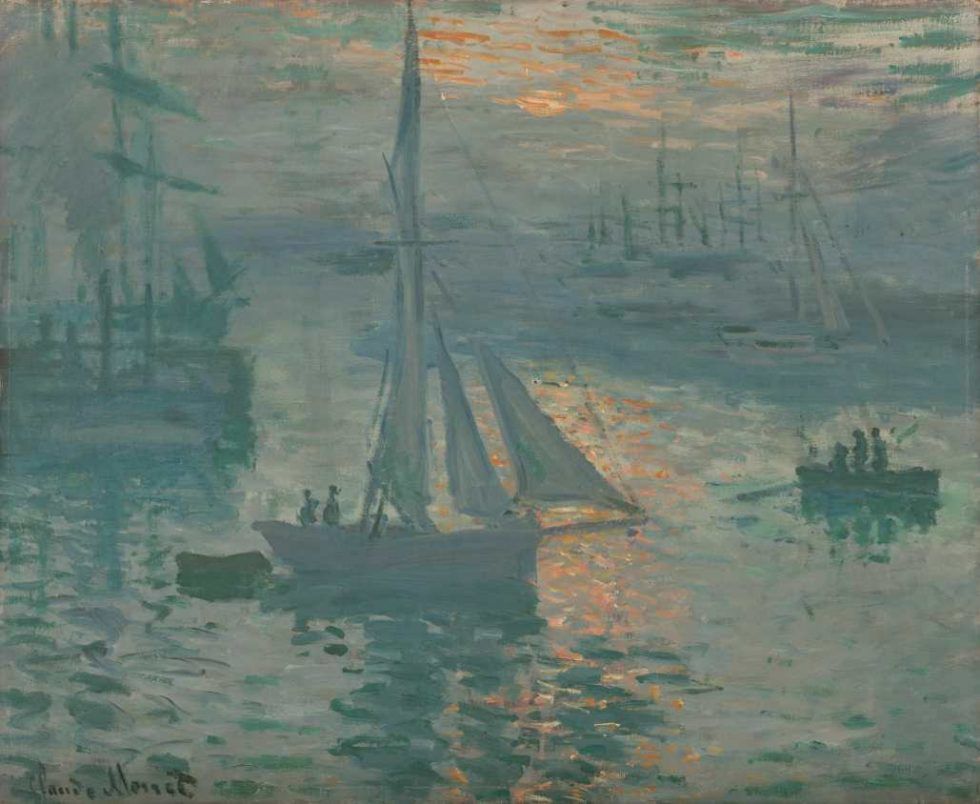 Claude Monet, Sonnenaufgang (Marine), März oder April 1873, Öl auf Leinwand, 50.2 × 61 cm (The J. Paul Getty Museum, Los Angeles)